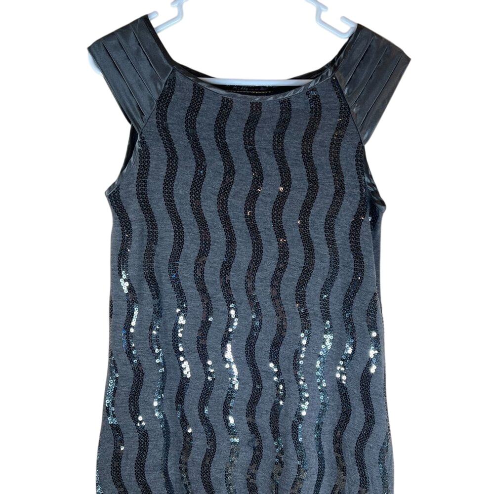 Kitty women sleeveless Sequins midi Gray Polyester dress Small